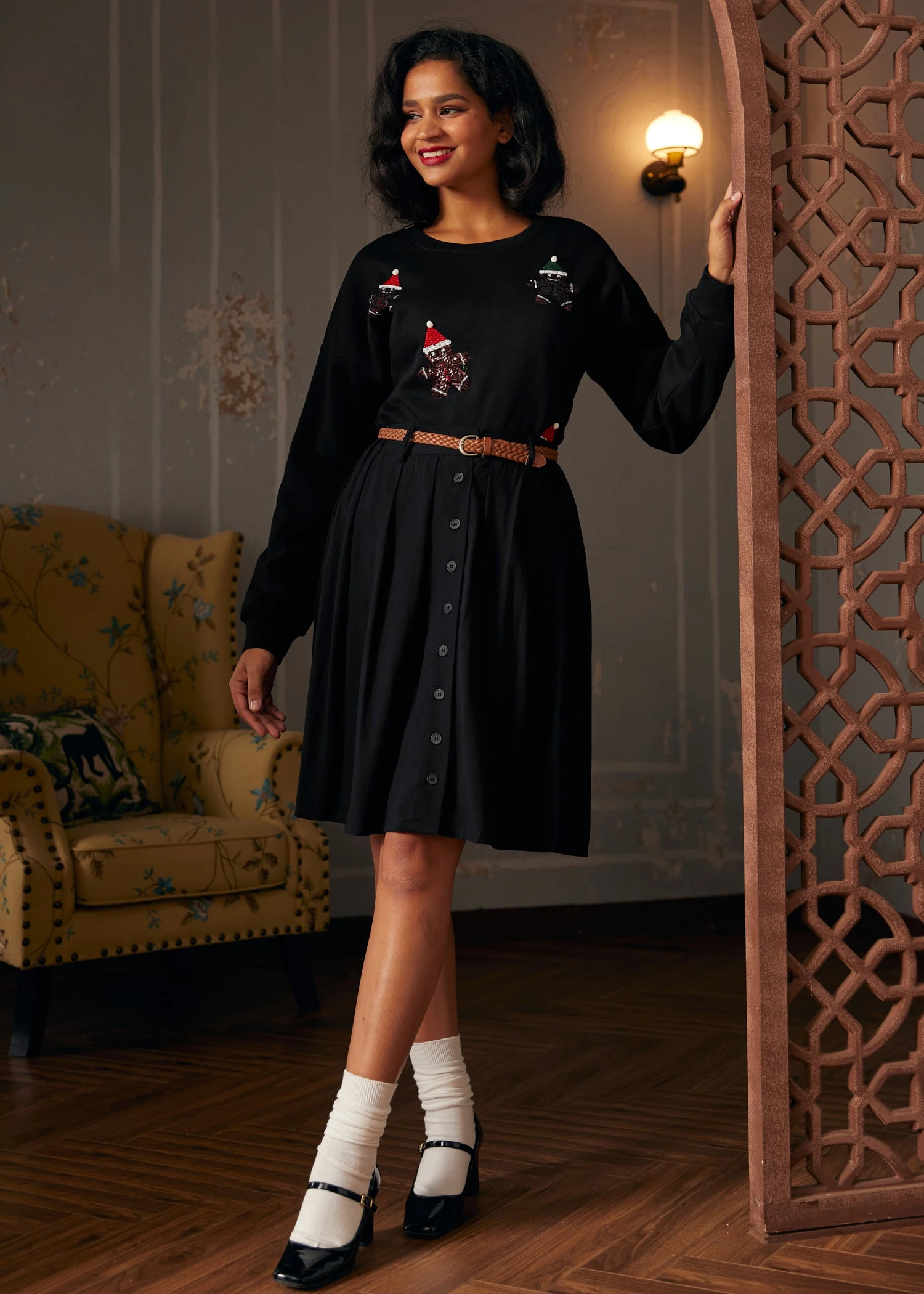 Whimsical Gingerbread Man Sweatshirt 2 Whimsical Gingerbread Man Sweatshirt - Image 2