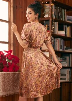 Bohemian Rhapsody Balloon Sleeve Dress 7 Bohemian Rhapsody Balloon Sleeve Dress -Sway & Shine Fashion Sales Store 207887 Gold 3