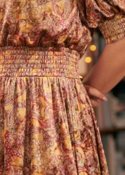 Bohemian Rhapsody Balloon Sleeve Dress 9 Bohemian Rhapsody Balloon Sleeve Dress -Sway & Shine Fashion Sales Store 207887 Gold 7