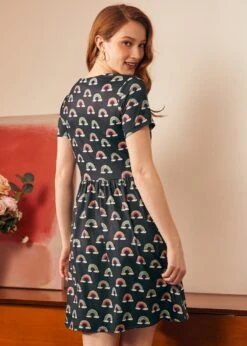 Nostalgic Narrative Knit Dress -Sway & Shine Fashion Sales Store 207987 RAINBOW 3