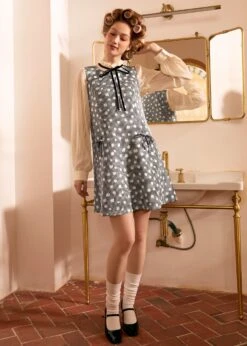 Ribbon Whimsy Pocket Dress -Sway & Shine Fashion Sales Store 207995 BLKANDWHIWITHDAISY HP 1