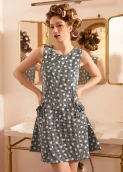 Ribbon Whimsy Pocket Dress -Sway & Shine Fashion Sales Store 207995 BLKANDWHIWITHDAISY HP 6