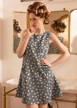 Ribbon Whimsy Pocket Dress -Sway & Shine Fashion Sales Store 207995 BLKANDWHIWITHDAISY HP 6 2