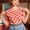 Retro Radiance Puff Shoulder Sweater