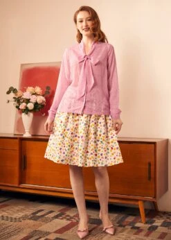 Belle Of The Bow Blouse 8 Belle Of The Bow Blouse -Sway & Shine Fashion Sales Store 208008 LIGHTPINK 1