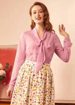 Belle Of The Bow Blouse 7 Belle Of The Bow Blouse -Sway & Shine Fashion Sales Store 208008 LIGHTPINK 4