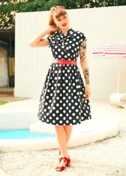 A Cult Classic Cap Cleeve Belted Dress