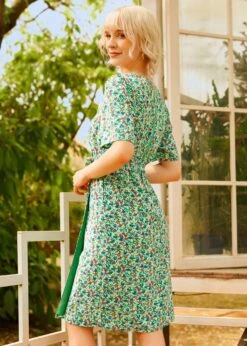 Petal & Promise Wrap Dress -Sway & Shine Fashion Sales Store 208079 GRNPR HP 3