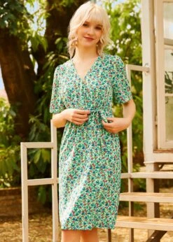 Petal & Promise Wrap Dress -Sway & Shine Fashion Sales Store 208079 GRNPR HP 4