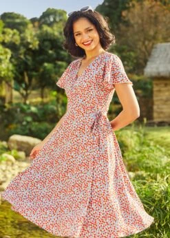 Vintage Vogue Cape Dress 10 Vintage Vogue Cape Dress -Sway & Shine Fashion Sales Store 208080 STRAWBERRY 4