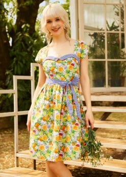 Citrus Serenade Dress -Sway & Shine Fashion Sales Store 208082 CRPR HP 4