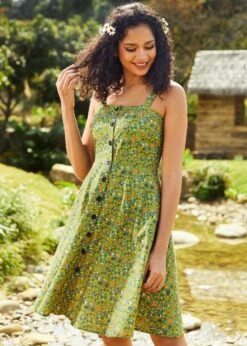 Sunbeam Dance Strappy Dress -Sway & Shine Fashion Sales Store 208128 GRNBUGPR 6
