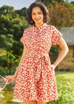 Jazz Age Jive Shirt Dress -Sway & Shine Fashion Sales Store 208135 PINKCHERRY 4