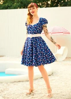 Drive In Delight Fit & Flare Dress -Sway & Shine Fashion Sales Store 208137 OWLPR 1