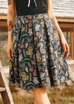 Inked & Iconic Skirt 7 Inked & Iconic Skirt -Sway & Shine Fashion Sales Store 208147 BLKTATOOPR 2