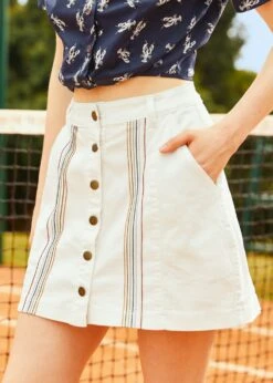 A Spring Fling Button Down A-Line Skirt
