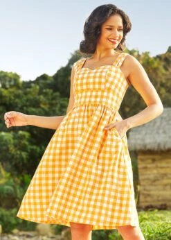 Dance Beneath The Sunrays Fairytale Midi Dress 9 Dance Beneath The Sunrays Fairytale Midi Dress -Sway & Shine Fashion Sales Store 208214 YELLOGHIMGHAM 2