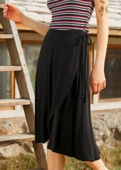 Pirouette Perfection Wrap Skirt -Sway & Shine Fashion Sales Store 208290 BLK 2 2