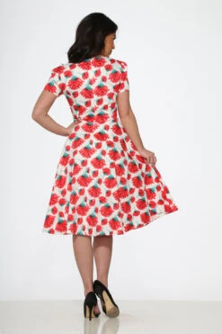 Bold Floral Swing Dress -Sway & Shine Fashion Sales Store 21050 White Pink Floral Dress 19