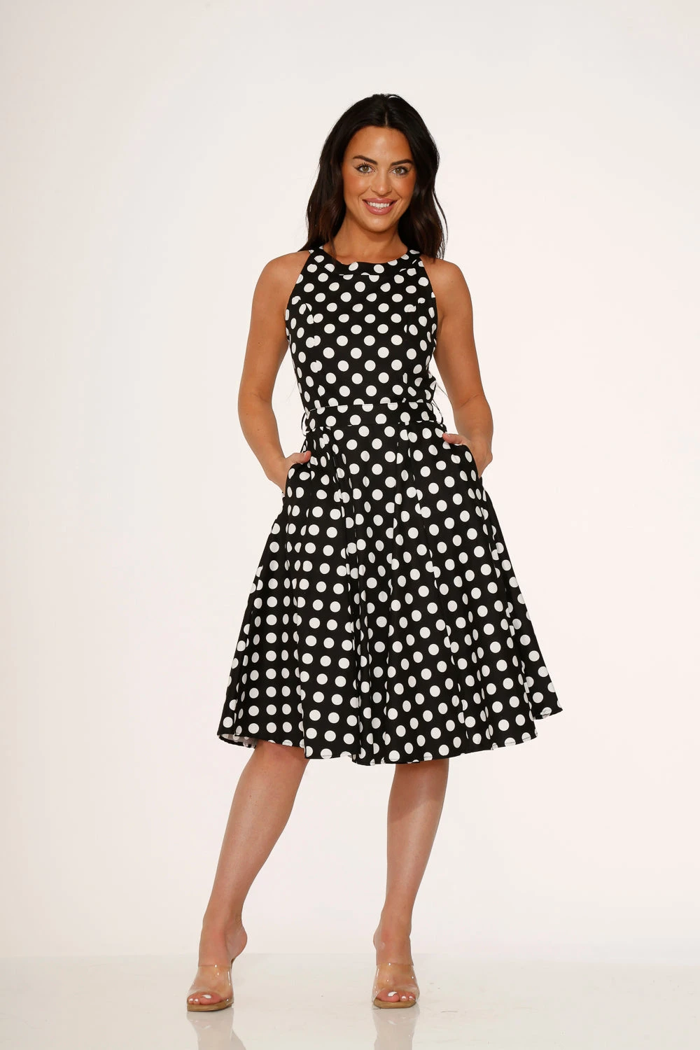 Black & White Polka Dot Swing Dress 3 Black & White Polka Dot Swing Dress - Image 3