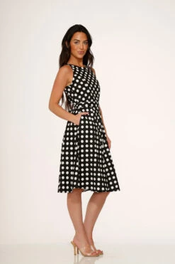 Black & White Polka Dot Swing Dress 7 Black & White Polka Dot Swing Dress -Sway & Shine Fashion Sales Store 21923 Black White Polka Dot Dress 6