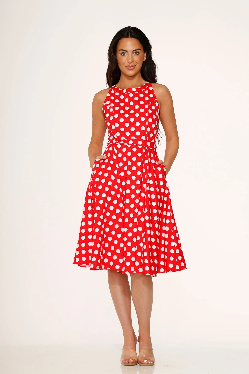 Red Polka Dot Swing Dress 2 Red Polka Dot Swing Dress - Image 2