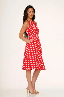 Red Polka Dot Swing Dress 6 Red Polka Dot Swing Dress -Sway & Shine Fashion Sales Store 21924 Red White Polka Dot Dress 5