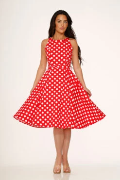 Red Polka Dot Swing Dress