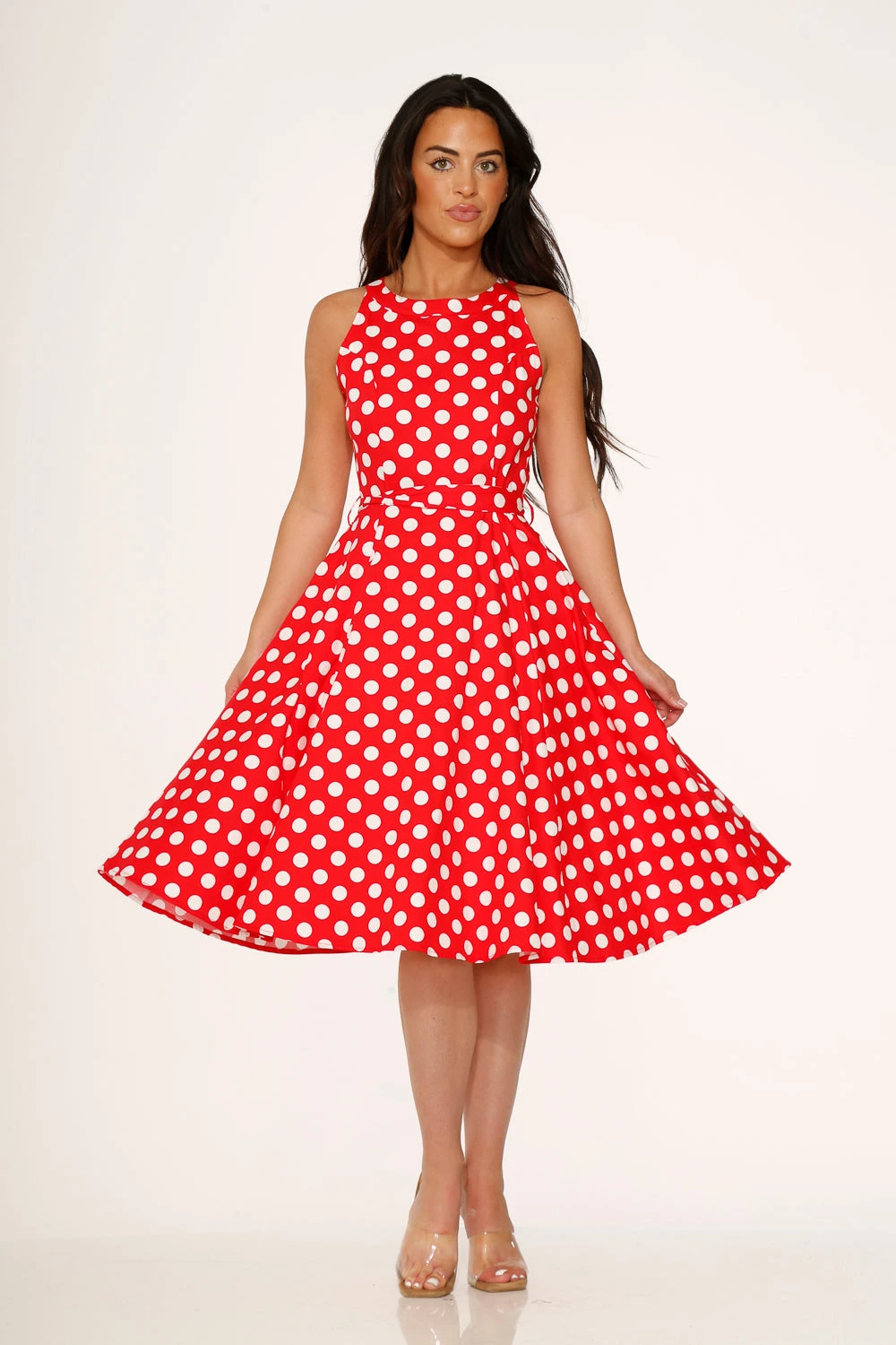 Red Polka Dot Swing Dress 1 Red Polka Dot Swing Dress
