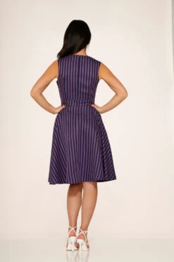 Black & Purple Stripe Swing Dress 9 Black & Purple Stripe Swing Dress -Sway & Shine Fashion Sales Store 21956 Purple Stripe Swing Dress 15