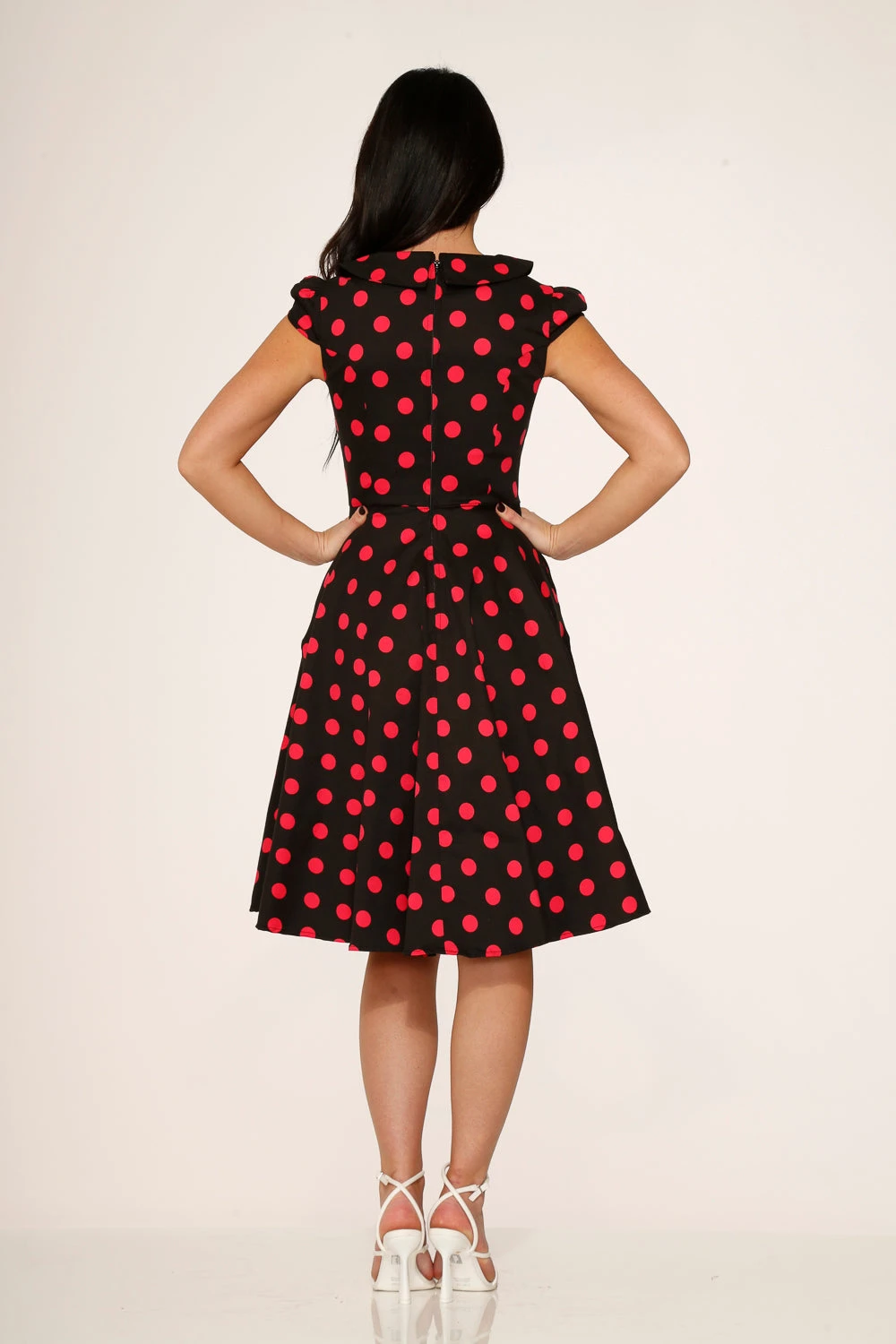 Black & Pink Polka Dot Swing Dress 7 Black & Pink Polka Dot Swing Dress - Image 7