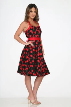 Black & Red Cherry Halter Dress -Sway & Shine Fashion Sales Store 22110 Black Red Cherry Halter Dress 8