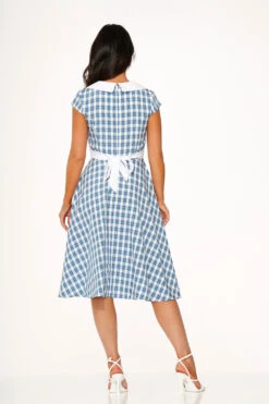 Blue Checker Swing Dress -Sway & Shine Fashion Sales Store 22530 Blue Gingham Dress 19