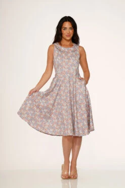 Pink Daisy Floral Swing Dress -Sway & Shine Fashion Sales Store 23241 Pink Daisy Floral Dress 3