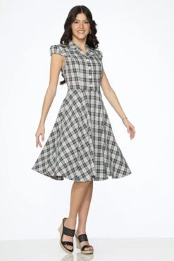 Black Plaid Swing Dress -Sway & Shine Fashion Sales Store 23265 Brown White Plaid Swing Dress 15