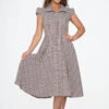 Brown Plaid Swing Dress
