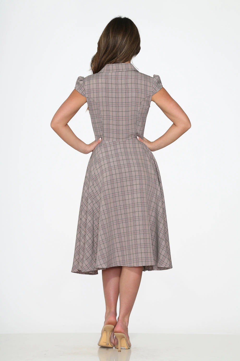 Brown Plaid Swing Dress 3 Brown Plaid Swing Dress - Image 3