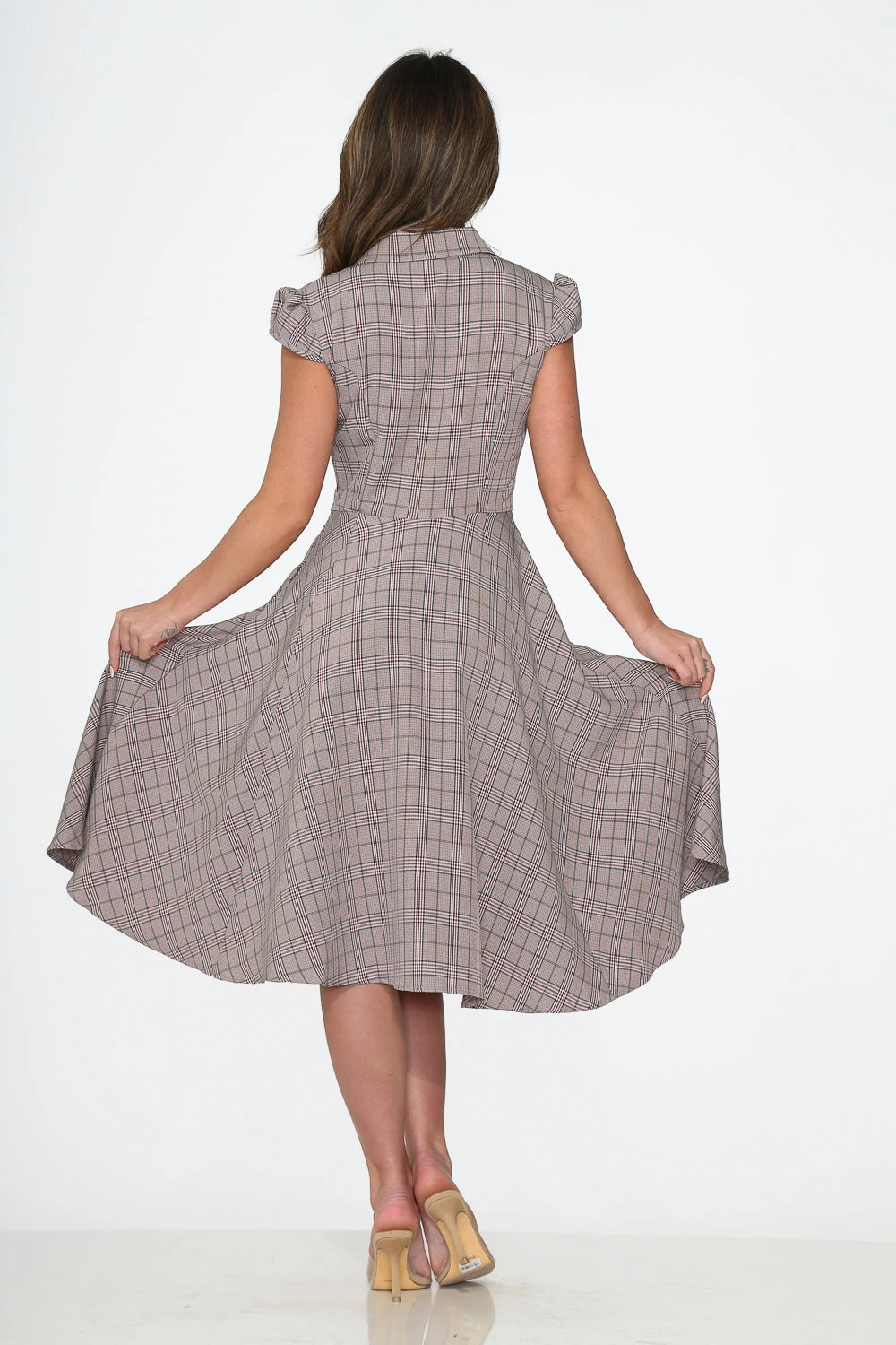Brown Plaid Swing Dress 5 Brown Plaid Swing Dress - Image 5
