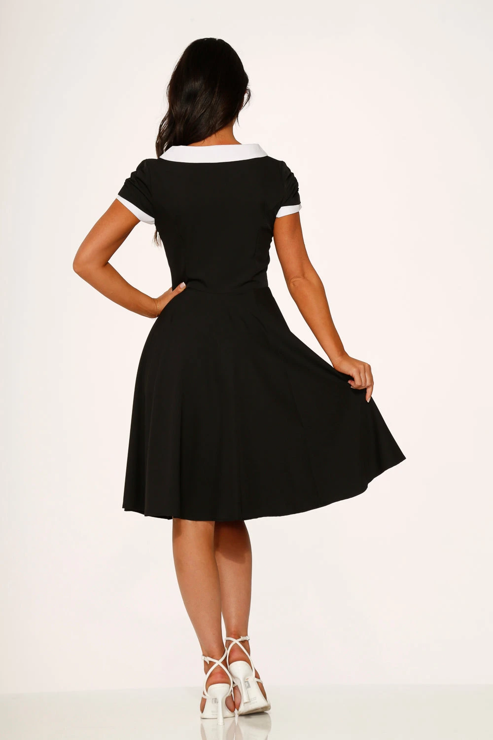 Black & White Keyhole Swing Dress 5 Black & White Keyhole Swing Dress - Image 5