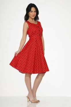 Red Black Polka Dot Swing Dress 8 Red Black Polka Dot Swing Dress -Sway & Shine Fashion Sales Store 23640 Red Black Polka Dot Swing Dress 8