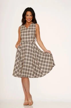 Yellow Plaid Swing Dress -Sway & Shine Fashion Sales Store 24290 Yellow Plaid Dress 4