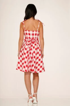 Red & White Picnic Swing Dress -Sway & Shine Fashion Sales Store 24360 Picnic Swing Dress White Red 16