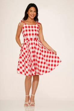 Red & White Picnic Swing Dress -Sway & Shine Fashion Sales Store 24360 Picnic Swing Dress White Red 3 0cae0729 6158 4663 b224 98e6df1cd176