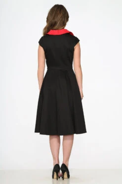 Black Red Trim Swing Dress -Sway & Shine Fashion Sales Store 3310 Black Red Trim Dress 18