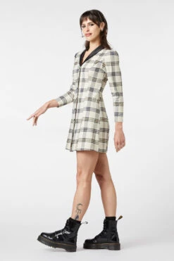 Crescent Tartan Long Sleeve Dress -Sway & Shine Fashion Sales Store DGFV537 030 3