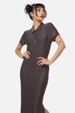 Glitter Mesh Midi Dress -Sway & Shine Fashion Sales Store DGFX052 109 2