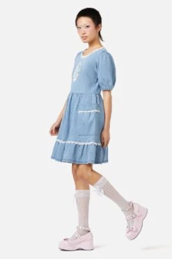 Field Shroom Denim Dress -Sway & Shine Fashion Sales Store DGFY244 003 12