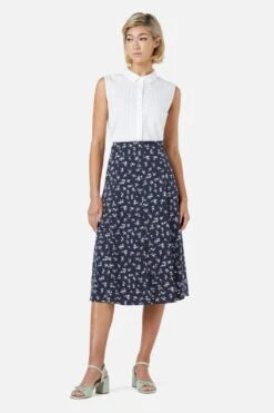 Lila Ditsy Midi Skirt