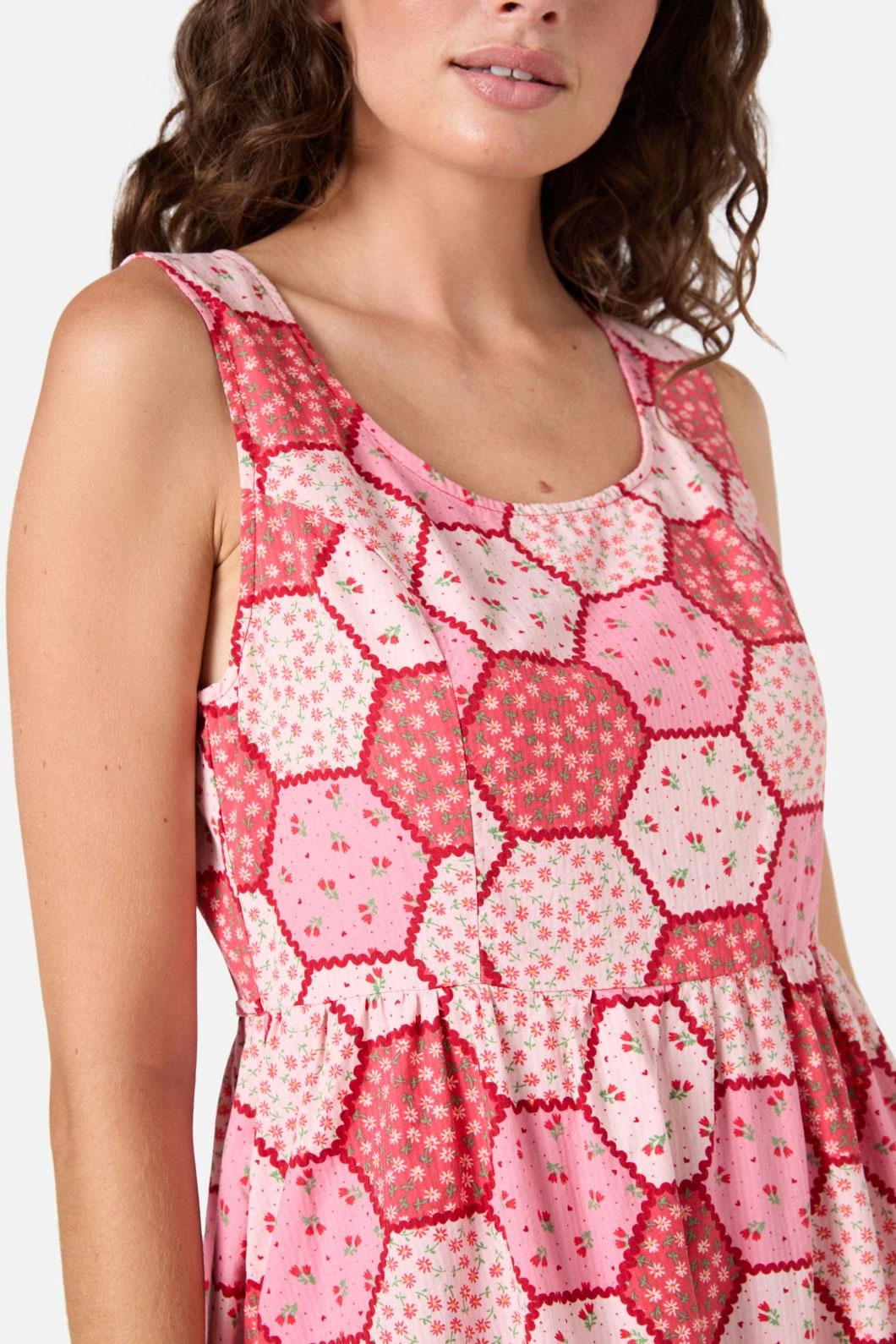 Patchwork Tiered Midi Dress 5 Patchwork Tiered Midi Dress - Image 5