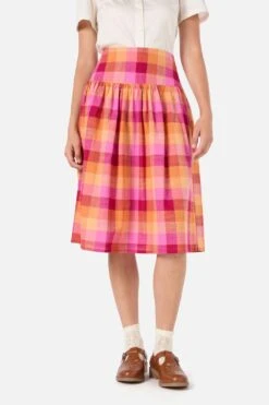 Maxine Check Midi Skirt